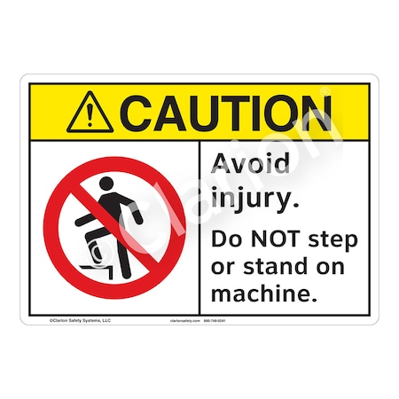 ANSI/ISO Compliant Caution Avoid Injury Safety Signs Indoor/Outdoor Aluminum (BE) 14 X 10